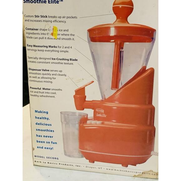Back To Basics Orange Smoothie Elite Blender 500 Watt Pulse Power SE2000 Tested - Picture 2 of 10
